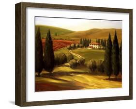 Through the Hills of Tuscany-Tim Howe-Framed Premium Giclee Print