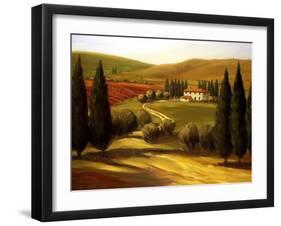 Through the Hills of Tuscany-Tim Howe-Framed Premium Giclee Print