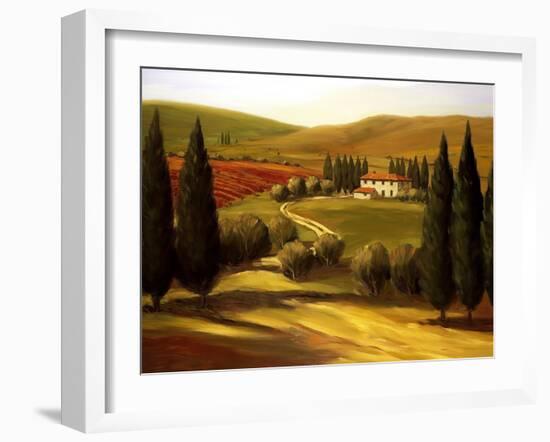 Through the Hills of Tuscany-Tim Howe-Framed Premium Giclee Print