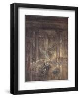 Through the House Give Glimmering Light, by the Dead and Drowsy Fire-Arthur Rackham-Framed Premium Giclee Print