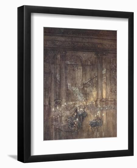 Through the House Give Glimmering Light, by the Dead and Drowsy Fire-Arthur Rackham-Framed Premium Giclee Print