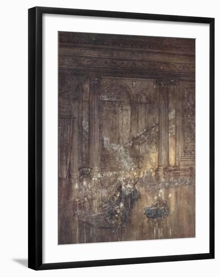 Through the House Give Glimmering Light, by the Dead and Drowsy Fire-Arthur Rackham-Framed Giclee Print