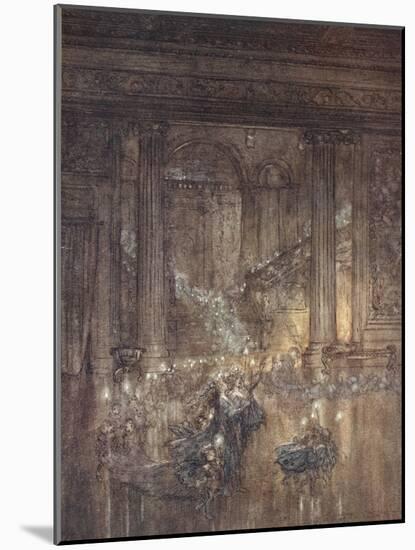 Through the House Give Glimmering Light, by the Dead and Drowsy Fire-Arthur Rackham-Mounted Giclee Print