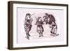 Through the Looking Glass: Alice, Lion, Unicorn and Cake-John Tenniel-Framed Art Print