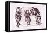 Through the Looking Glass: Alice, Lion, Unicorn and Cake-John Tenniel-Framed Stretched Canvas