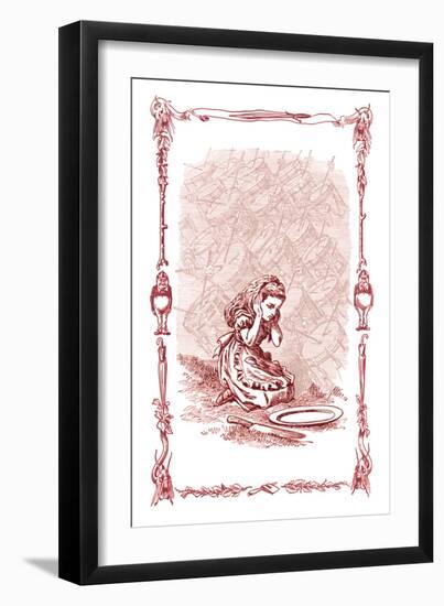 Through the Looking Glass: The Drums Began-John Tenniel-Framed Art Print