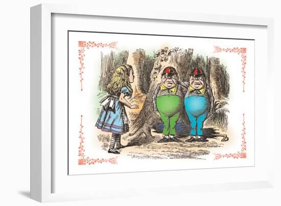 Through the Looking Glass: Tweedledum and Tweedledee-John Tenniel-Framed Art Print