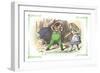 Through the Looking Glass: Tweedledum's Fuss-John Tenniel-Framed Art Print