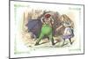 Through the Looking Glass: Tweedledum's Fuss-John Tenniel-Mounted Art Print