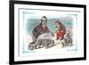 Through the Looking Glass: Walrus, Carpenter and Oysters-John Tenniel-Framed Art Print