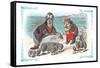 Through the Looking Glass: Walrus, Carpenter and Oysters-John Tenniel-Framed Stretched Canvas