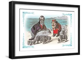 Through the Looking Glass: Walrus, Carpenter and Oysters-John Tenniel-Framed Art Print