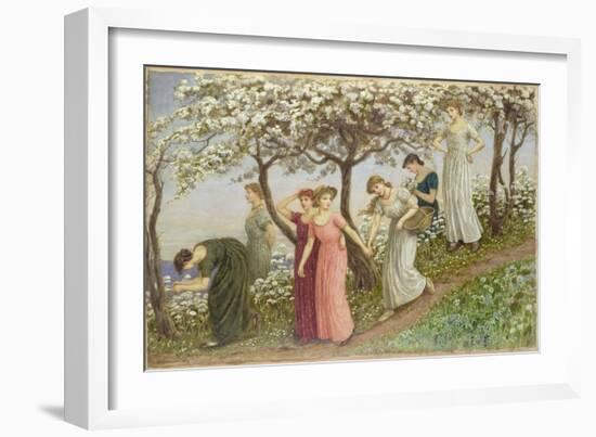 Through the White Flowers, 1891-Kate Greenaway-Framed Giclee Print