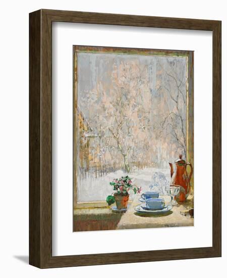 Through the Window in Winter, 1945-Konstantin Ivanovich Gorbatov-Framed Giclee Print