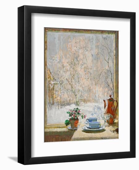 Through the Window in Winter, 1945-Konstantin Ivanovich Gorbatov-Framed Giclee Print