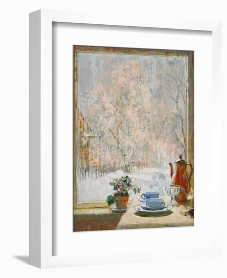 Through the Window in Winter, 1945-Konstantin Ivanovich Gorbatov-Framed Giclee Print