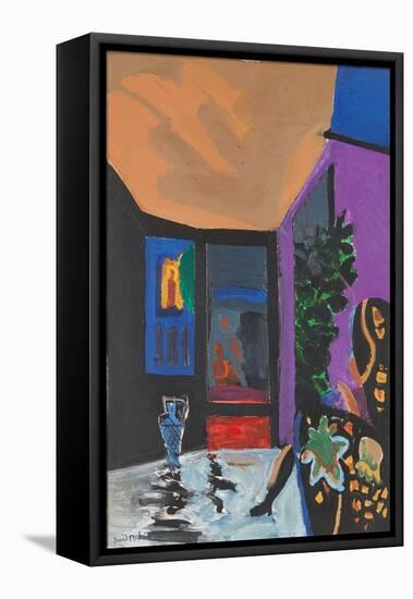 Through the Window (Oil on Canvas)-David Alan Redpath Michie-Framed Stretched Canvas