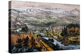 Through to the Pacific-Currier & Ives-Stretched Canvas