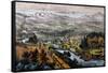 Through to the Pacific-Currier & Ives-Framed Stretched Canvas
