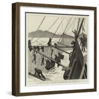 Throwing Out Torpedo-Nets to Protect the Sultan-Frederic Villiers-Framed Giclee Print