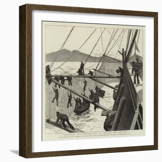 Throwing Out Torpedo-Nets to Protect the Sultan-Frederic Villiers-Framed Giclee Print