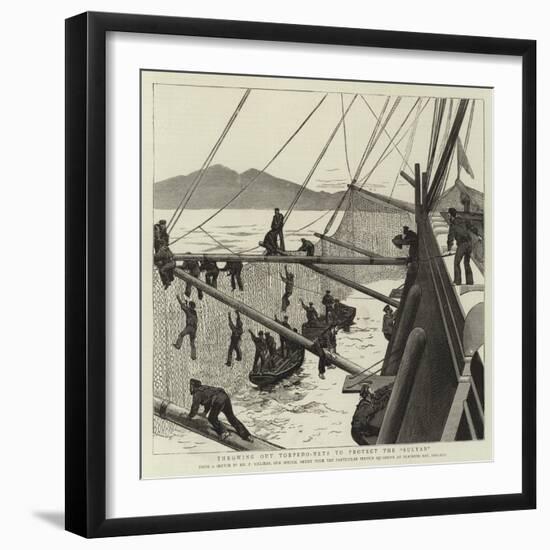 Throwing Out Torpedo-Nets to Protect the Sultan-Frederic Villiers-Framed Giclee Print