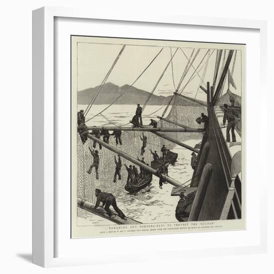 Throwing Out Torpedo-Nets to Protect the Sultan-Frederic Villiers-Framed Giclee Print