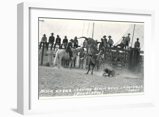 Thrown Bull-Rider, Montana-null-Framed Art Print