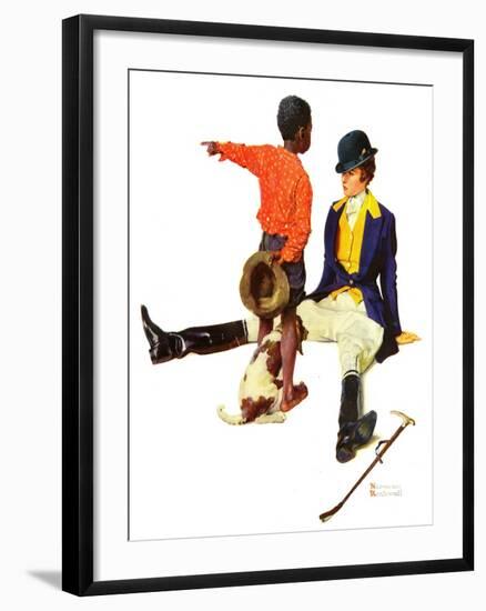 "Thrown from a Horse", March 17,1934-Norman Rockwell-Framed Giclee Print