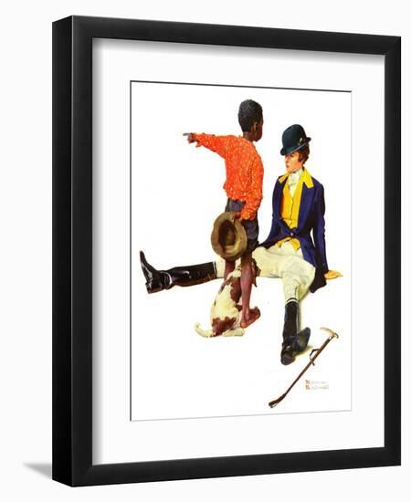 "Thrown from a Horse", March 17,1934-Norman Rockwell-Framed Giclee Print