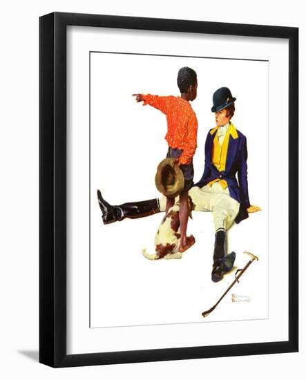 "Thrown from a Horse", March 17,1934-Norman Rockwell-Framed Giclee Print