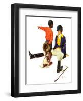 "Thrown from a Horse", March 17,1934-Norman Rockwell-Framed Premium Giclee Print