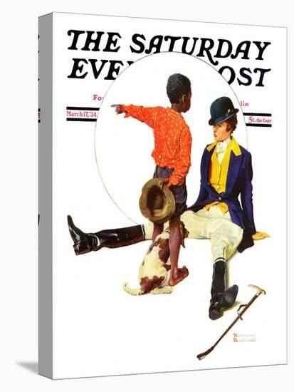 "Thrown from a Horse" Saturday Evening Post Cover, March 17,1934-Norman Rockwell-Stretched Canvas