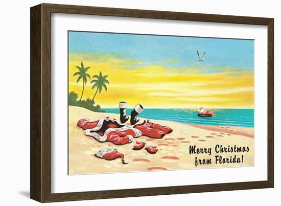 Thrown-Off Santa Suit, Merry Christmas from Florida-null-Framed Art Print