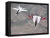 Thrust-Vectoring F-15 and Chase Plane in Flight-Jim Ross-Framed Stretched Canvas