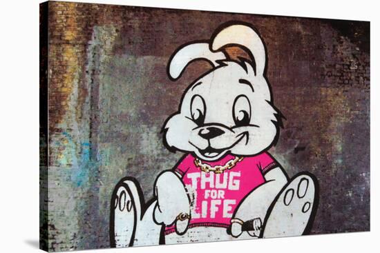 Thug For Life Bunny Rabbit Graffiti-null-Stretched Canvas