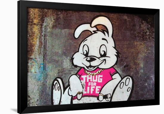 Thug For Life Bunny Rabbit Graffiti-null-Framed Poster