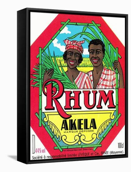 Thum Akela Marque Deposee Rum Label-Lantern Press-Framed Stretched Canvas