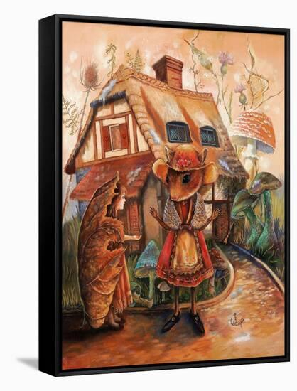 Thumbelina and Mrs Mouse-Judy Mastrangelo-Framed Stretched Canvas