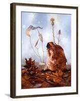 Thumbelina in Leaves-Judy Mastrangelo-Framed Giclee Print