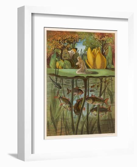 Thumbkinetta (Tommelise) Stands on a Water-Lily Leaf-Eleanor Vere Boyle-Framed Art Print