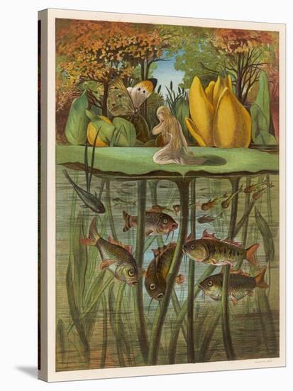 Thumbkinetta (Tommelise) Stands on a Water-Lily Leaf-Eleanor Vere Boyle-Stretched Canvas