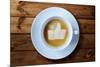 Thumbs Up or Like Symbol in Coffee Froth-Flynt-Mounted Photographic Print