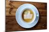 Thumbs Up or Like Symbol in Coffee Froth-Flynt-Mounted Photographic Print