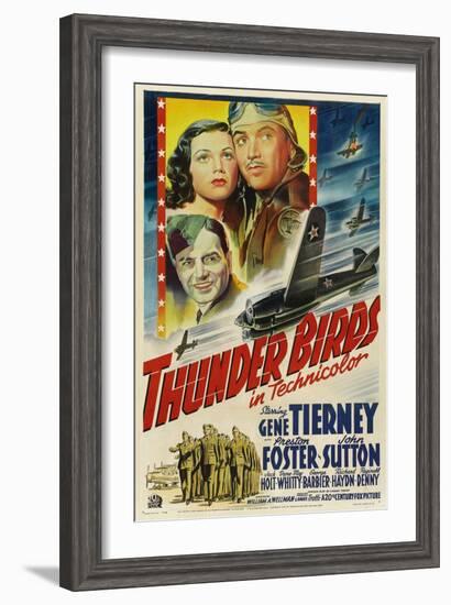 Thunder Birds, Clockwise from Left: Gene Tierney, Preston Foster, John Sutton, 1942-null-Framed Art Print