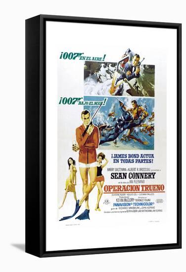 Thunderball, (aka Operacion Trueno), Spanish language poster, Sean Connery, 1965-null-Framed Stretched Canvas