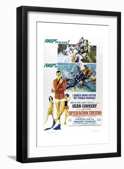 Thunderball, (aka Operacion Trueno), Spanish language poster, Sean Connery, 1965-null-Framed Premium Giclee Print