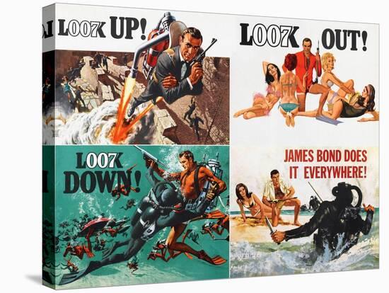 Thunderball, lobbycard, Sean Connery, 1965-null-Stretched Canvas