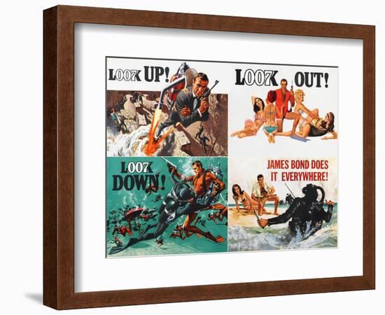 Thunderball, lobbycard, Sean Connery, 1965-null-Framed Art Print