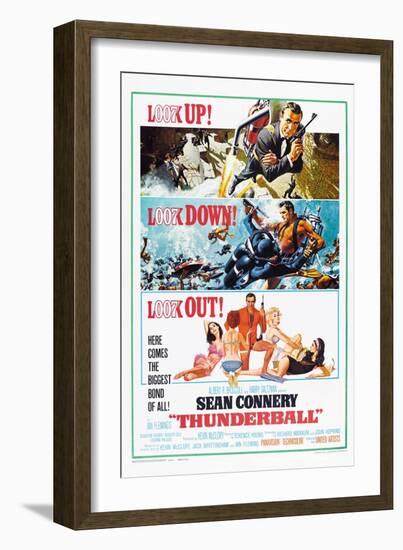 Thunderball, US poster, Sean Connery, 1965-null-Framed Premium Giclee Print